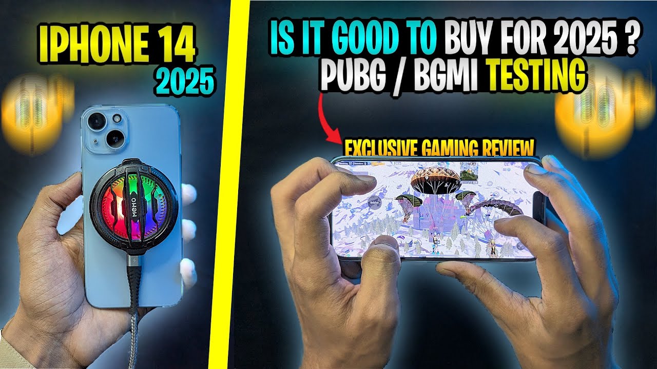 IPhone 14 Gaming Review 2025 🤯🔥 | IPhone 14 PUBG/BGMI Test 2025 || Battery,Heating, Recording Test background