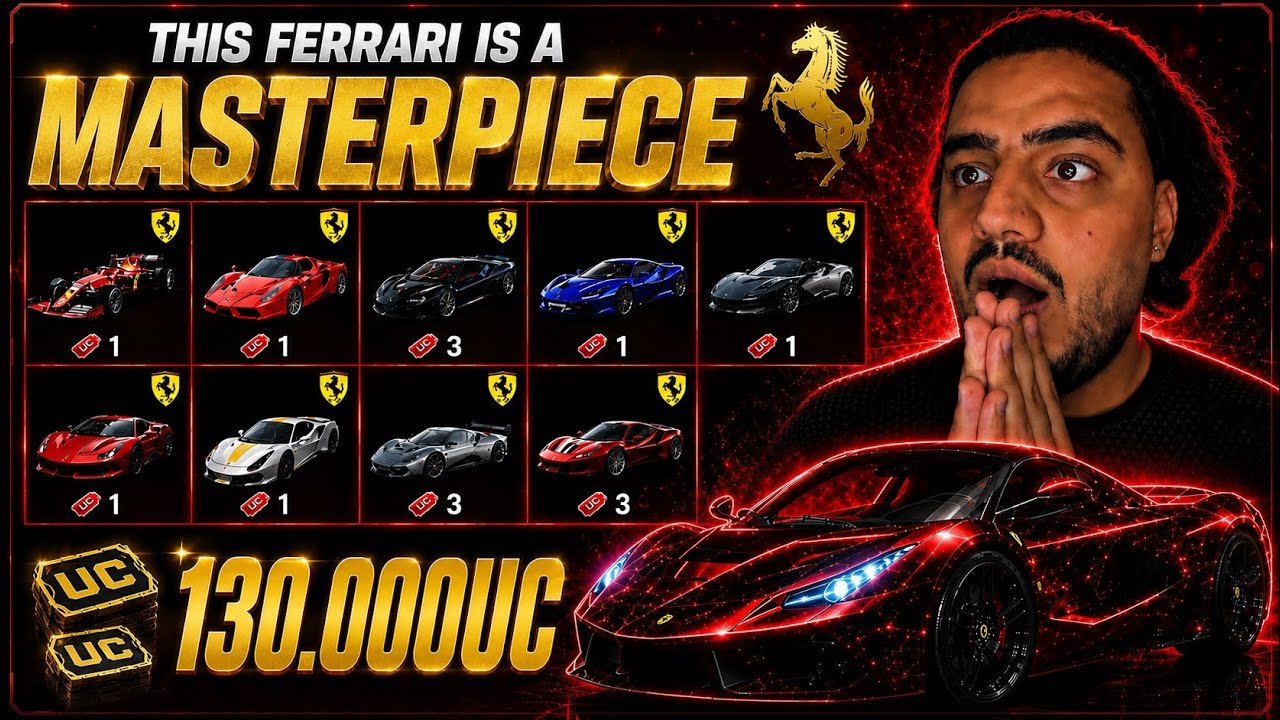 سرویس شدم🫨🤯😱 110.000K UC خرج کردم برای فراری جدید / Spent 110K UC for new FERRARI background