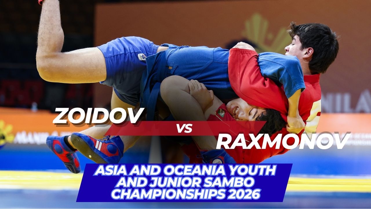 ZOIDOV (TJK) vs RAXMONOV (UZB) - Asia and Oceania Youth and Junior SAMBO Championships 2026 background