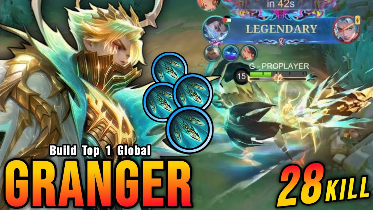 28 Kills!! Legendary Granger Real Monster Gold Lane!! - Build Top 1 Global Granger ~ MLBB background