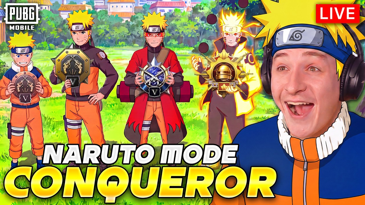 NEW MUMMY COMPANION 🔥 NARUTO MODE CONQUEROR GRIND 🏆 MAXING ROYALE PASS 🔥 PUBG MOBILE LIVE background