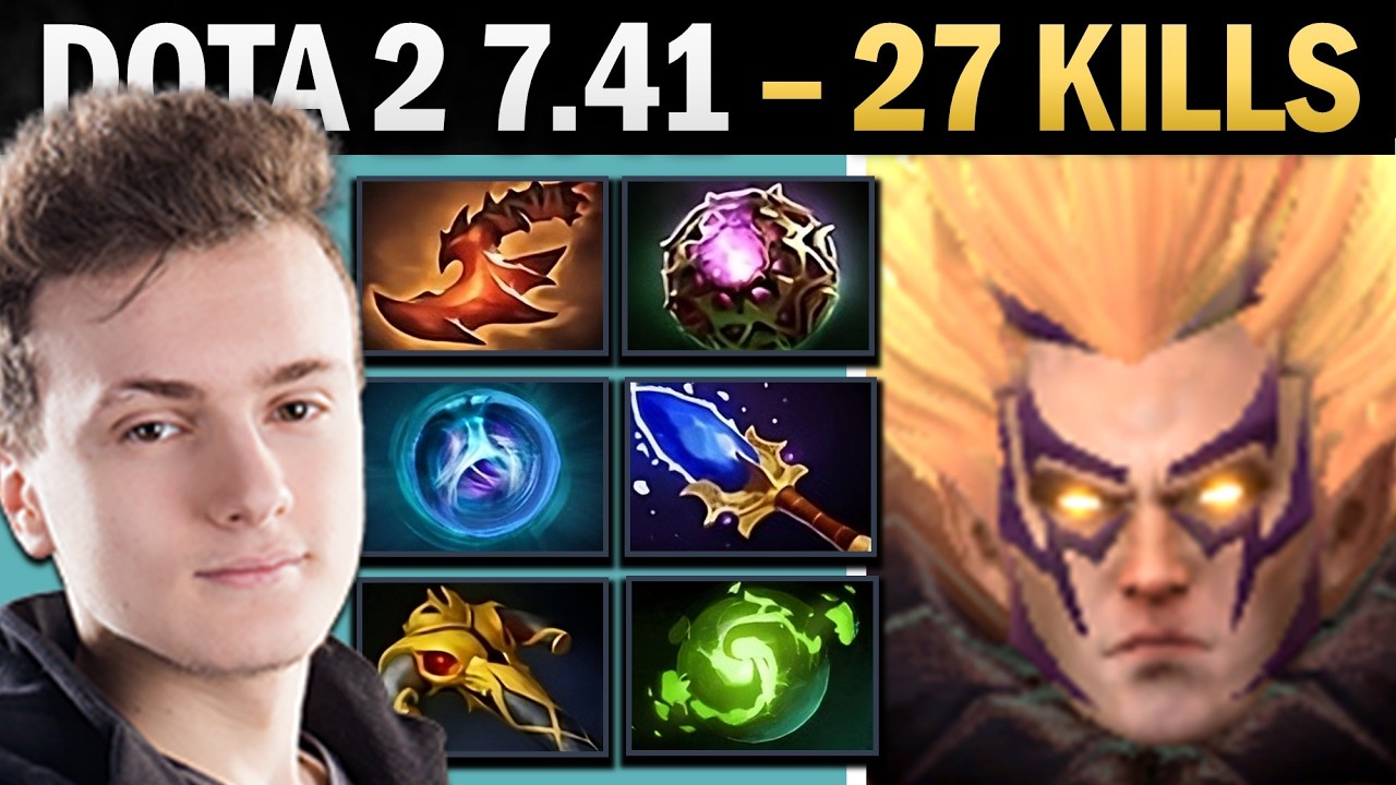 Invoker Dota 2 7.41 with 27 Kills and Overwhelming Skills - Dota Gameplay background