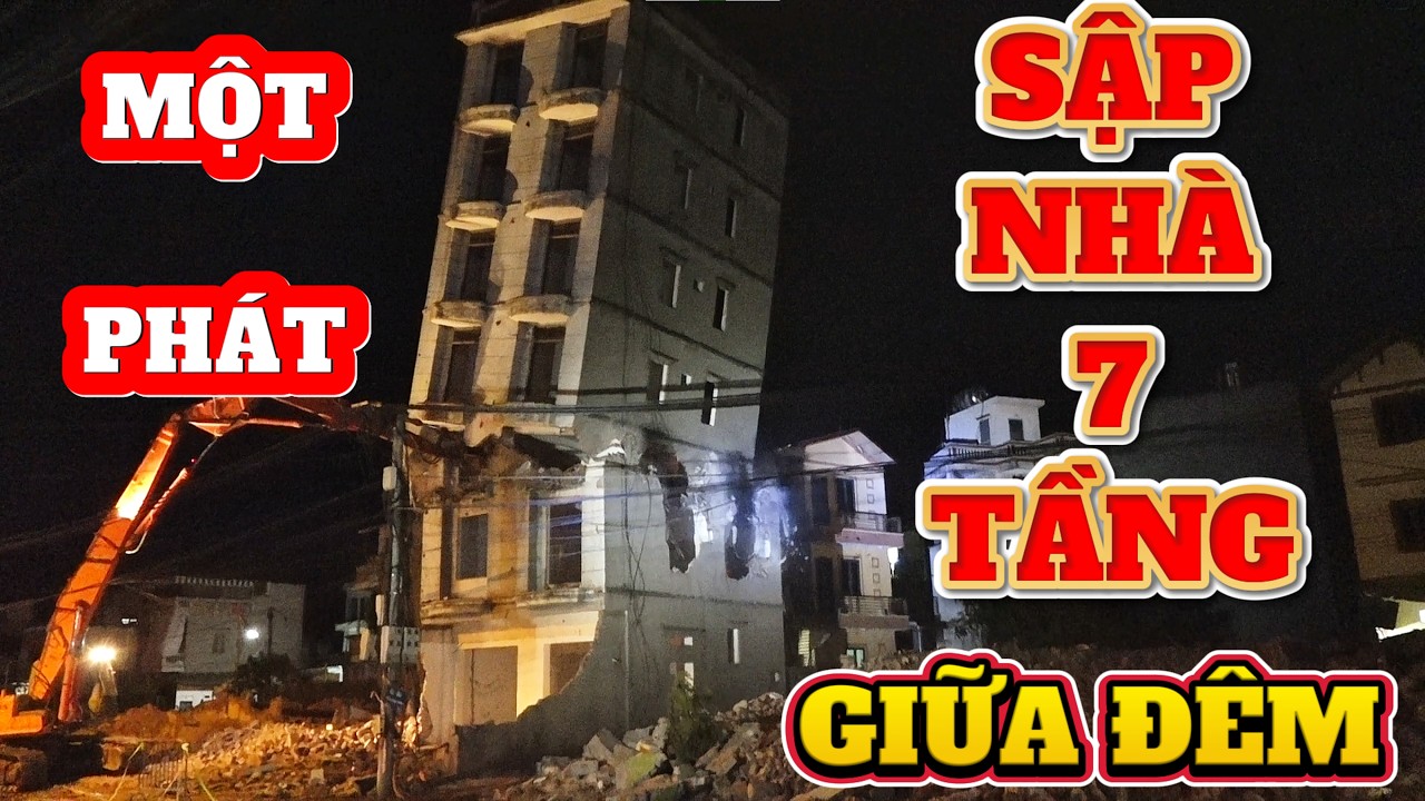 KỸ THUẬT ĐỈNH CAO , ĐÁNH SẬP NGÔI NHÀ 7 TẦNG ,tại Cầu Tuân Yên Nghĩa Hà Nội, background