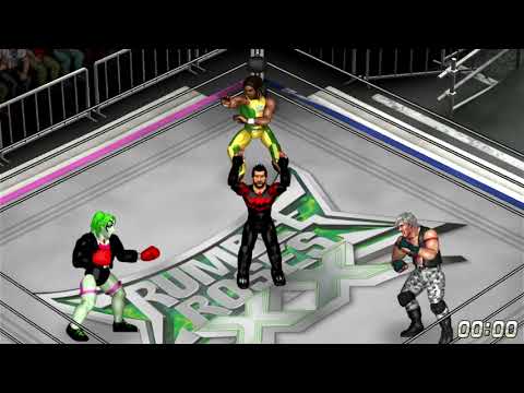 Rebecca vs. Eddy Gordo vs. Bryan Fury | Fire Pro Wrestling World background