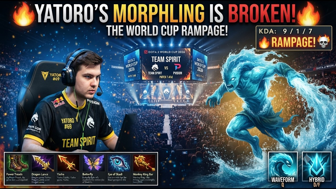 🔥 "UNSTOPPABLE! Yatoro’s Morphling is BROKEN (Rampage vs Pvision | Dota 2 World Cup 2026)" 🔥 background