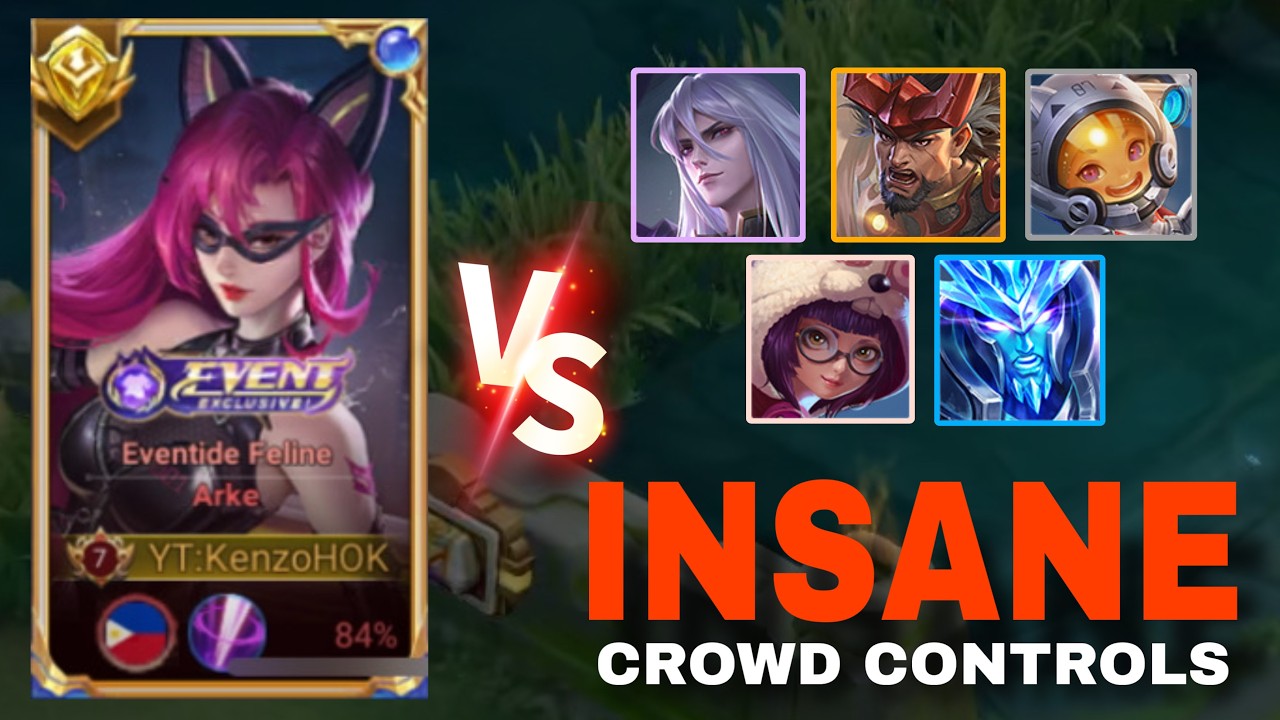 Arke vs 5 man unlimited stuns and crowd control heroes | Arke HOK background
