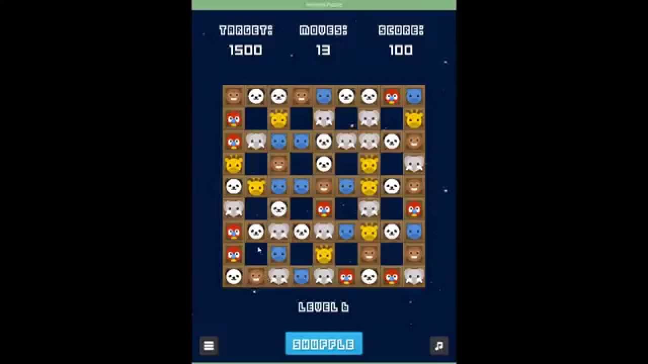 UNITY3D Simple Match-three Animals Puzzle Game Template background