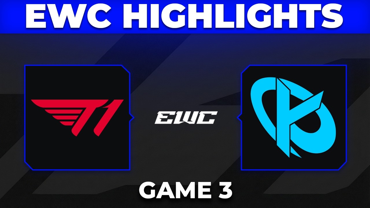 T1 vs KC Game 3 Highlights | EWC 2026 Semifinals | T1 vs Karmine Corp background