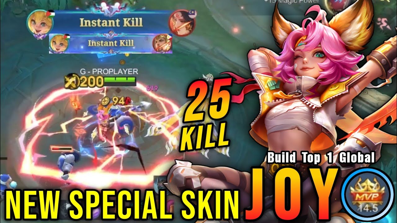 25 Kills!! Badlands Scrapper Joy New SPECIAL Skin!! - Build Top 1 Global Joy ~ MLBB background