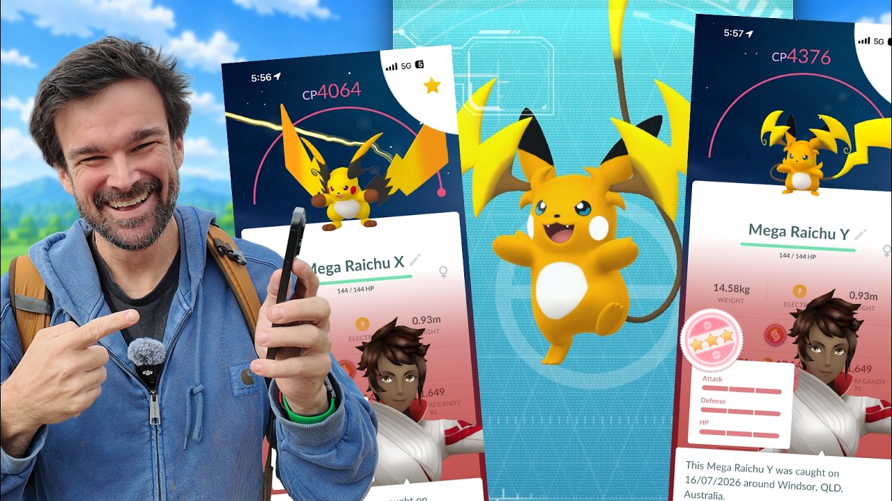 Mega Raichu Pokemon Go - Mega Raichu X & Y Super Mega Raid Day background