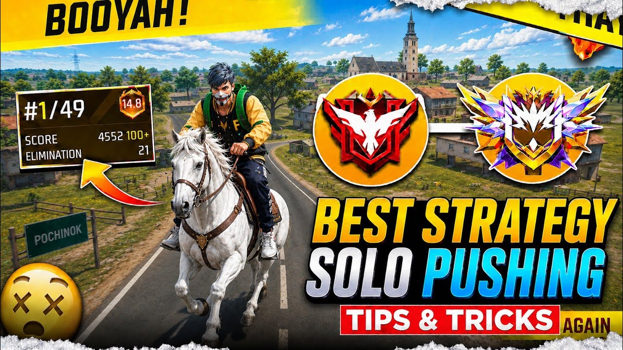 Solo Best Startegy For Solo Grandmaster Pushing ЁЯТА | How To Control Horse in Br Rank ЁЯФе background