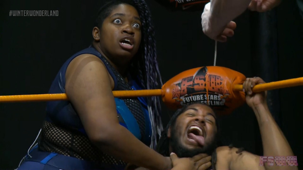 FREE MATCH: Daena Lynn & Davion Jacot vs. SOS & Ozzie G | Future Stars of Women’s Wrestling 12/7/25 background