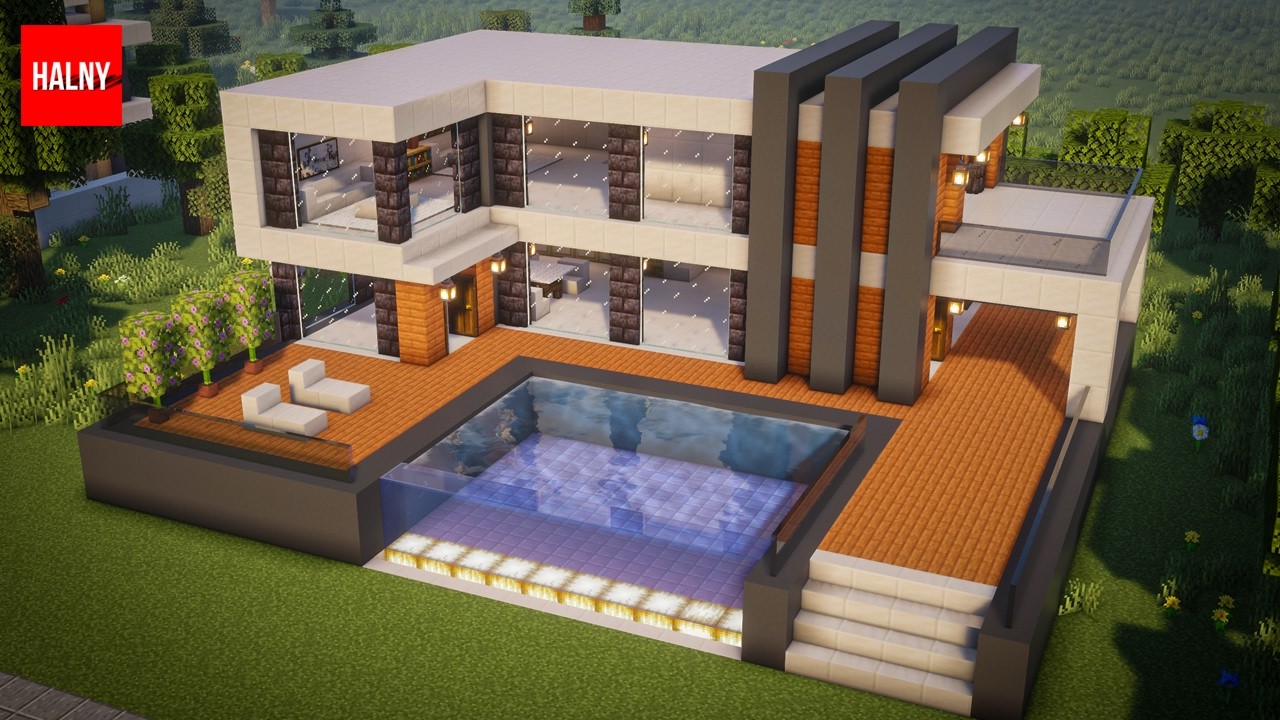 Making a Modern House in Minecraft Tutorial background