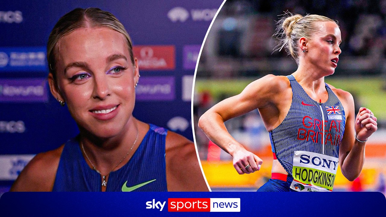 Keely Hodgkinson reacts after falling short of Women's 800m WR | "I wanted to be faster" background