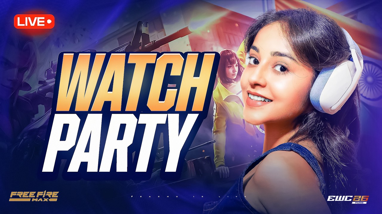 GRAND FINALS🔥 EWC FREE FIRE WATCHPARTY WITH BACHU background