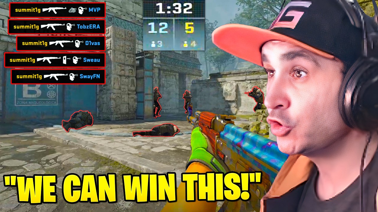 Summit1g Pulls Off CRAZIEST Game with New CS2 Team background