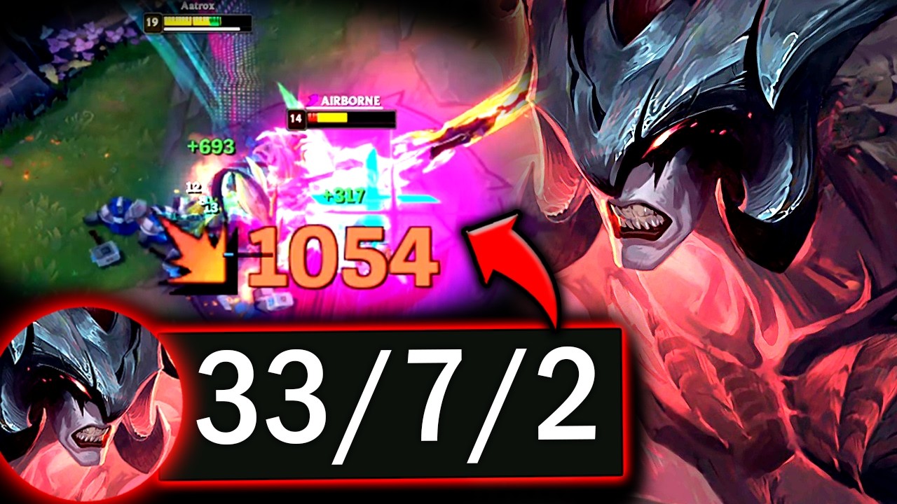 AATROX TOP BEST 1V9 OF MY ENTIRE LIFE! (FULL TEAM INTING) - 2026 Aatrox TOP Gameplay Guide background