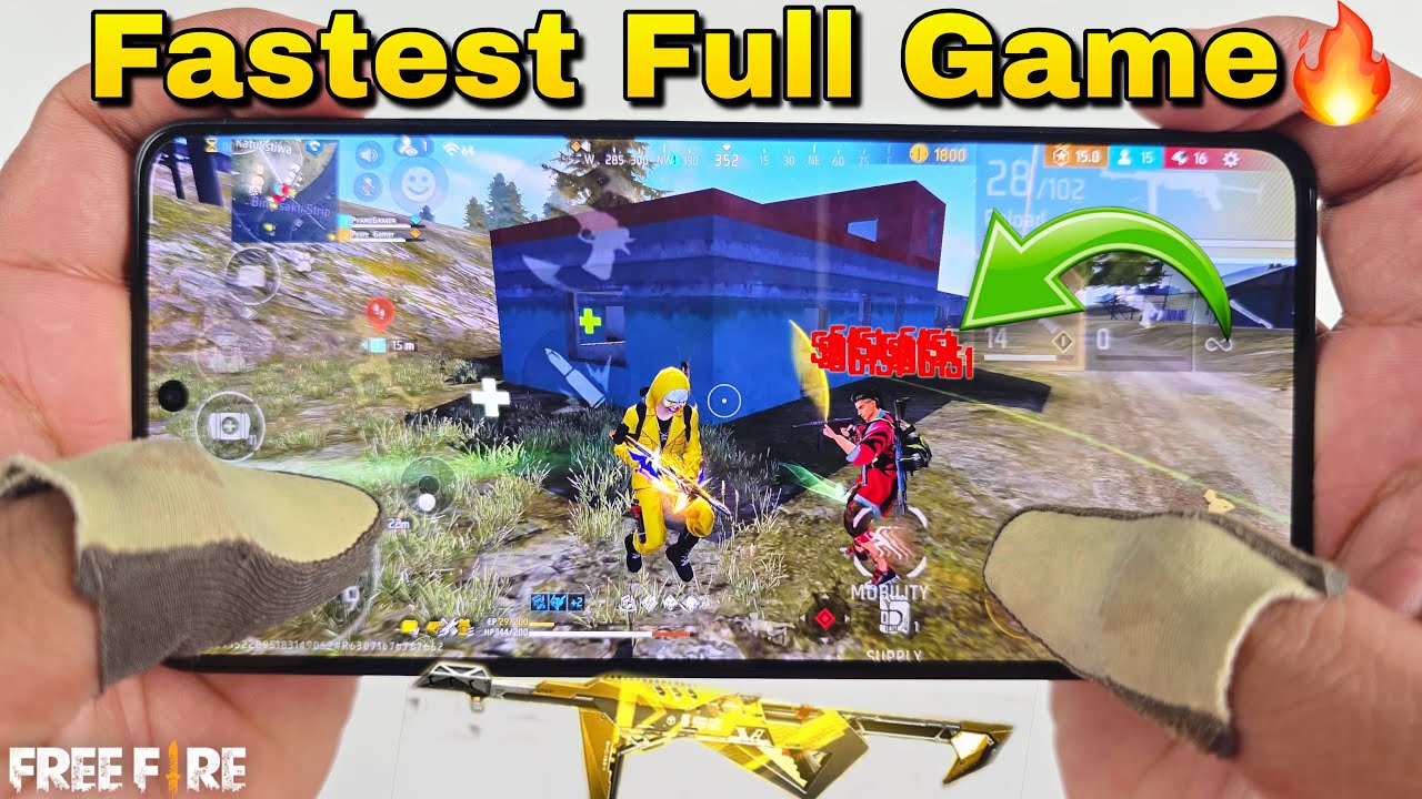 Poco x7 pro Gaming Free fire full map gameplay 4 finger handcam claw background