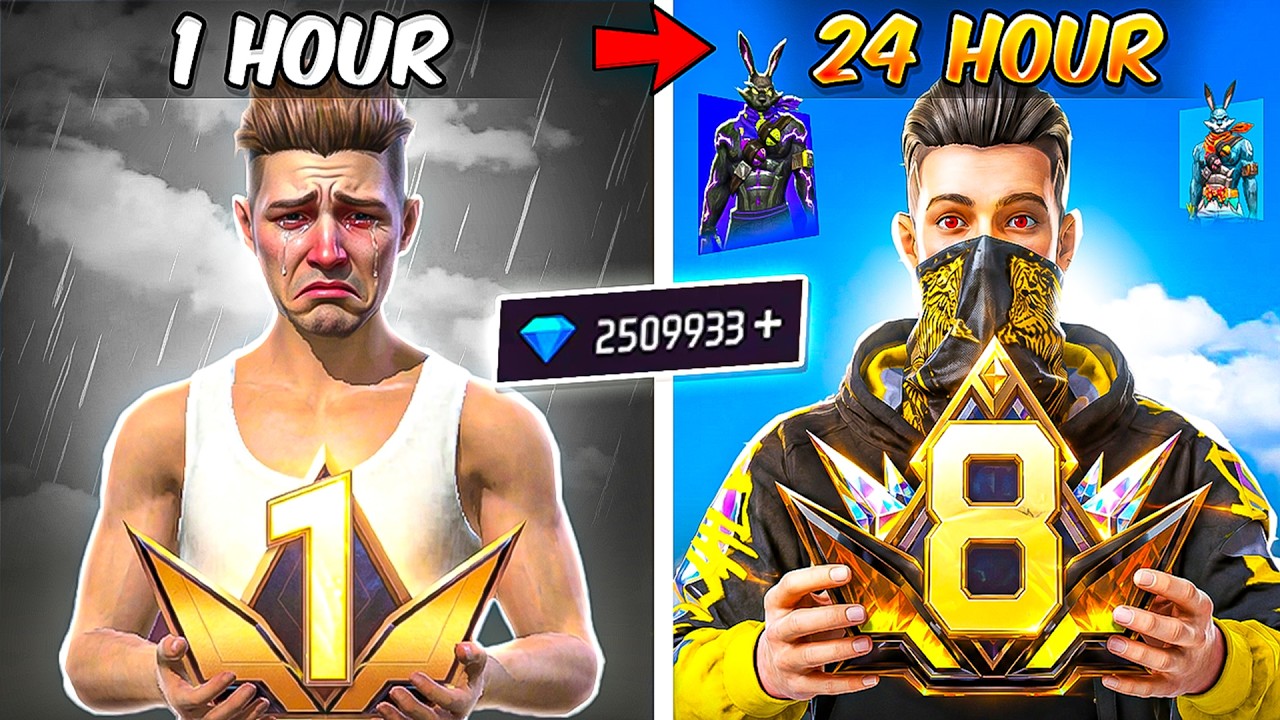 I Upgraded My Subscriber's NOOB Account to PRO PRIME 8 in Just One Day ! 🔥 Garena Free Fire background