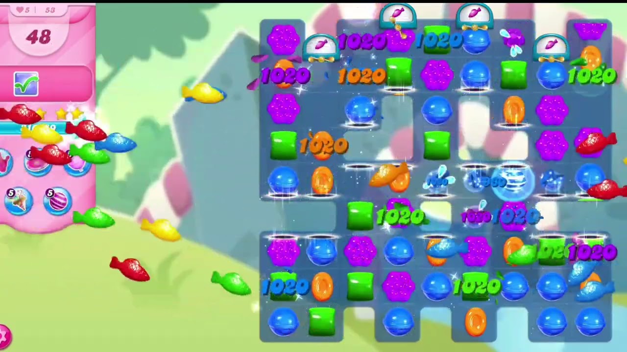 Candy Crush Saga Levels 51–55 🍬 No Boosters Walkthrough | 3⭐ Easy Strategy | Android Gameplay 2026 background
