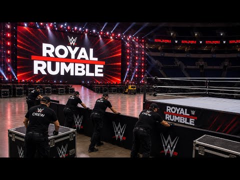 How WWE Builds the Royal Rumble Arena From Scratch background