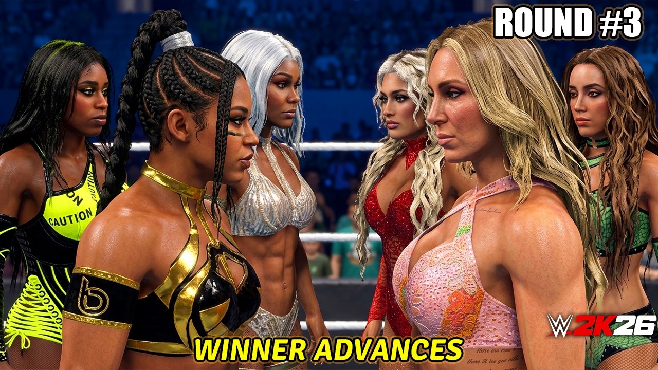 Tournament 3v3 - Round 3 🔥 The EST Squad vs Team Queen's Army | WWE 2K26 background