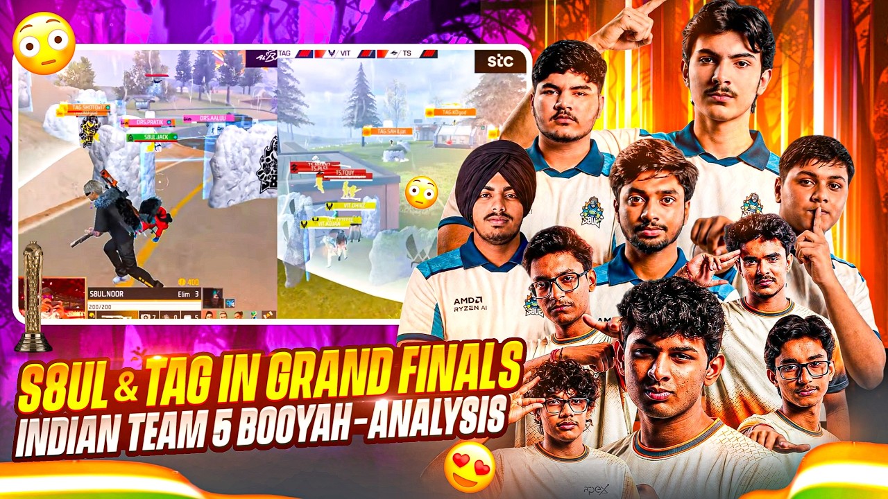 S8UL & TAG IN EWC GRAND FINALSЁЯе╣ЁЯЗоЁЯЗ│ | INDIAN TEAM 5 BOOYAH - FULL ANALYSISтЬЕ | ESPORTS WORLD CUP 2026 background