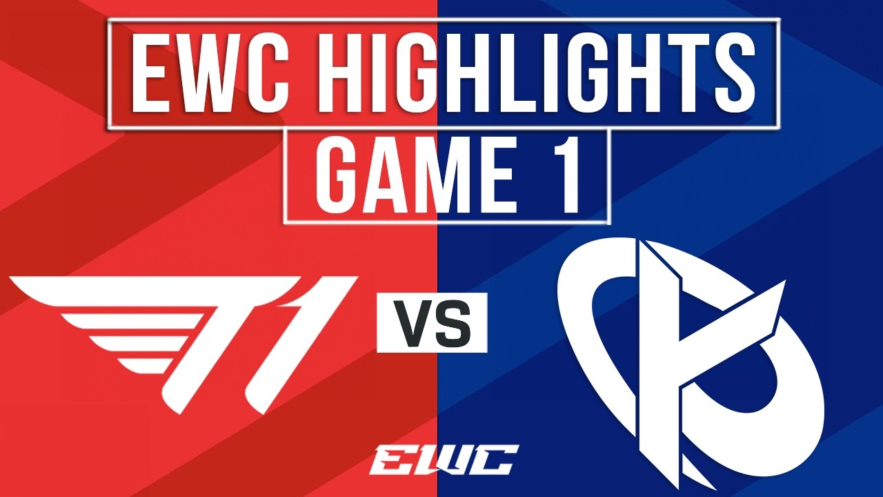 T1 vs KC Highlights Game 1 | EWC 2026 Semifinals | T1 vs Karmine Corp background