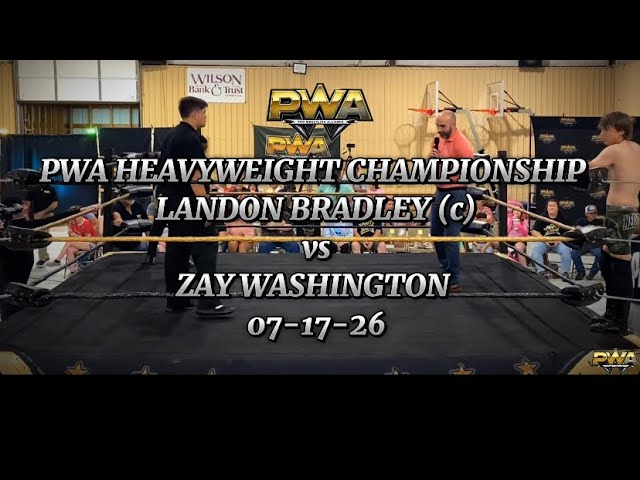 PWA Wrestling: PWA Heavyweight Championship Match, Landon Bradley (c) vs Zay Washington background