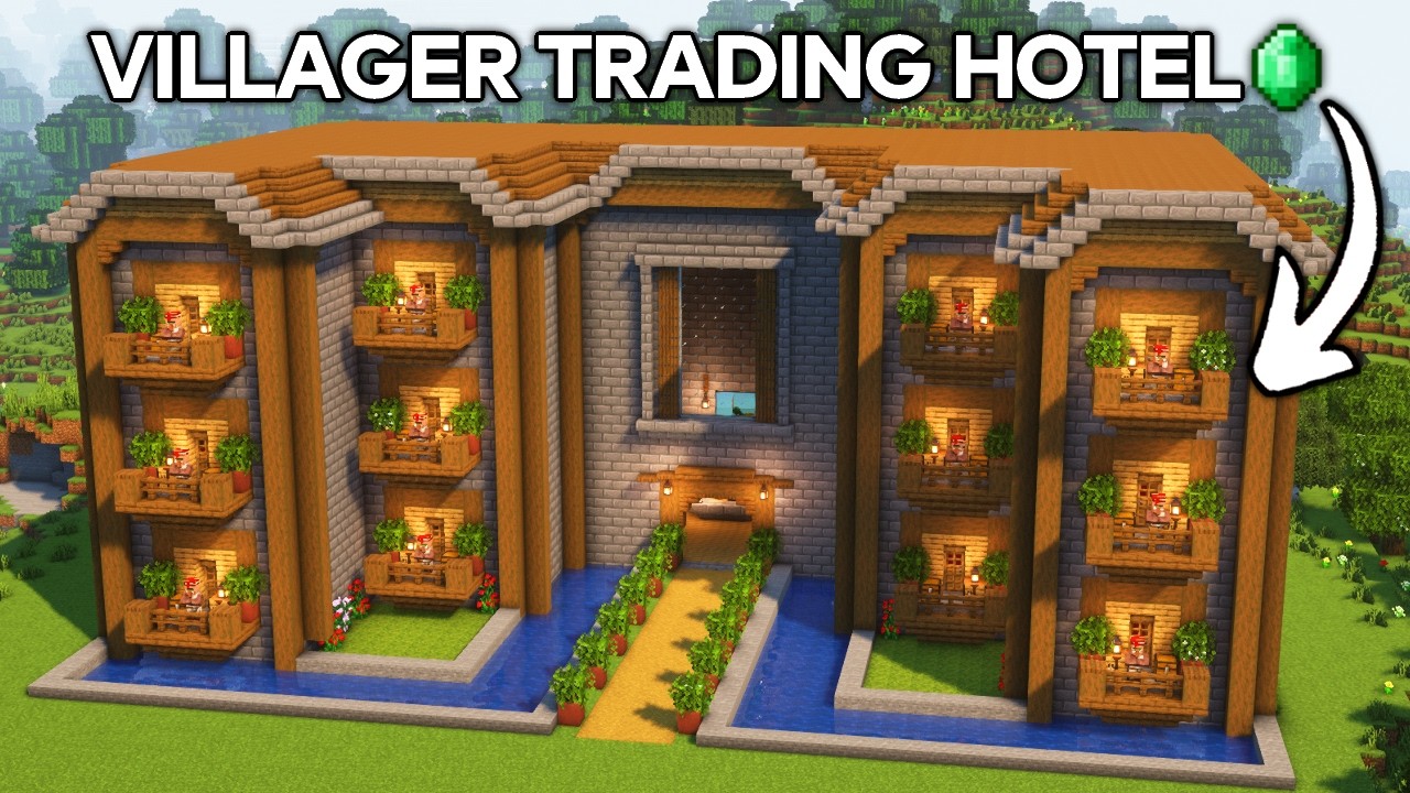 Minecraft: How to Build a Villager Hotel | Tutorial🏠 background