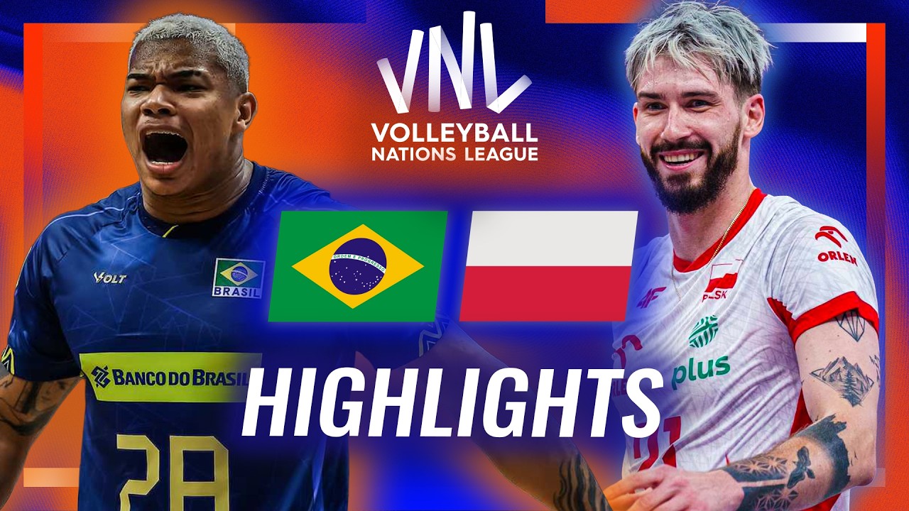 Brazil 🇧🇷 vs. Poland 🇵🇱 - Highlights | Week 3 | Men's VNL 2026 background