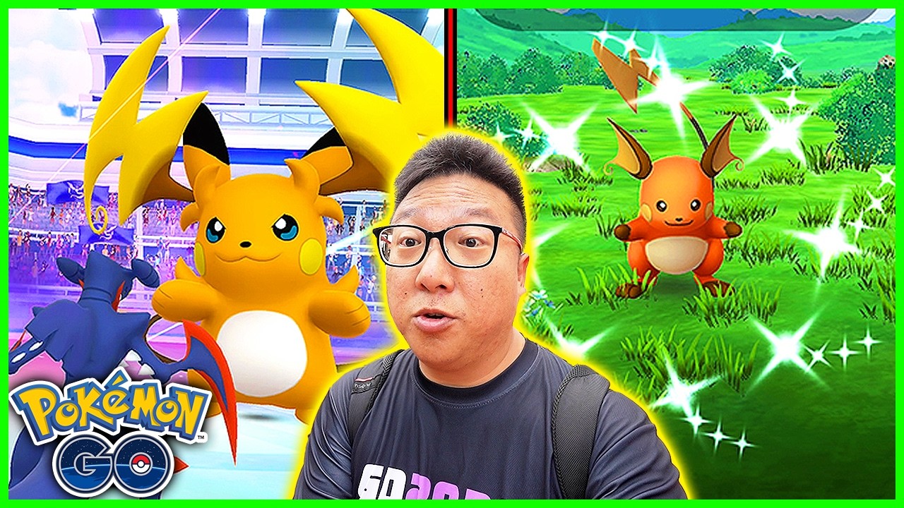 Raichu Super Mega Raid Day With The Most Insane Shiny Luck! - Pokemon GO background
