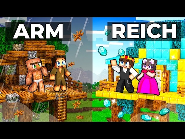 ARM vs. REICH Baumhaus CHALLENGE in Minecraft! background