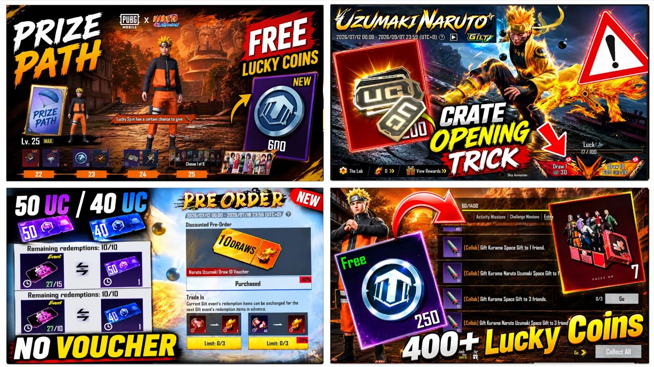 đ± 450+ Lucky Coins Naruto Prize Path | Naruto Ultimate Crate Opening Trick | Don't Gem Transfer background