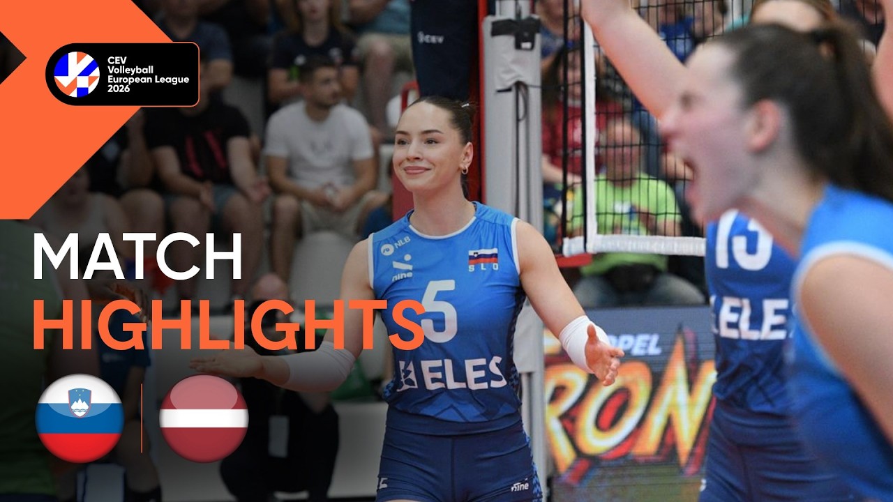 Highlights | Slovenia vs. Latvia | CEV Volleyball European League 2026 | Women background