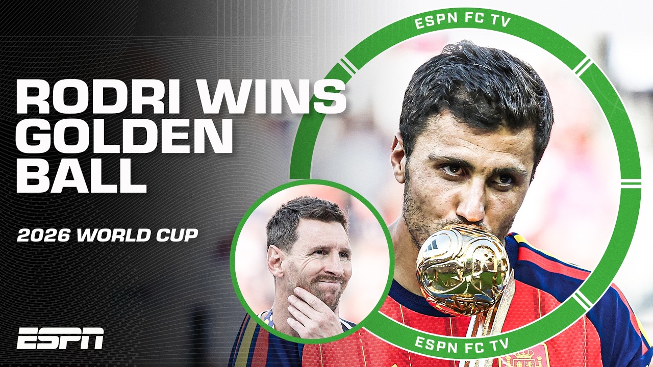 Rodri wins the Golden Ball π 2026 World Cup award winners | ESPN FC background