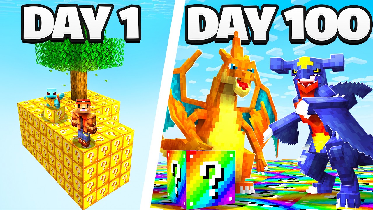 I Spent 100 Days in LUCKY BLOCK SKYBLOCK Cobblemon VS. my Rival! (Duos Cobblemon) background