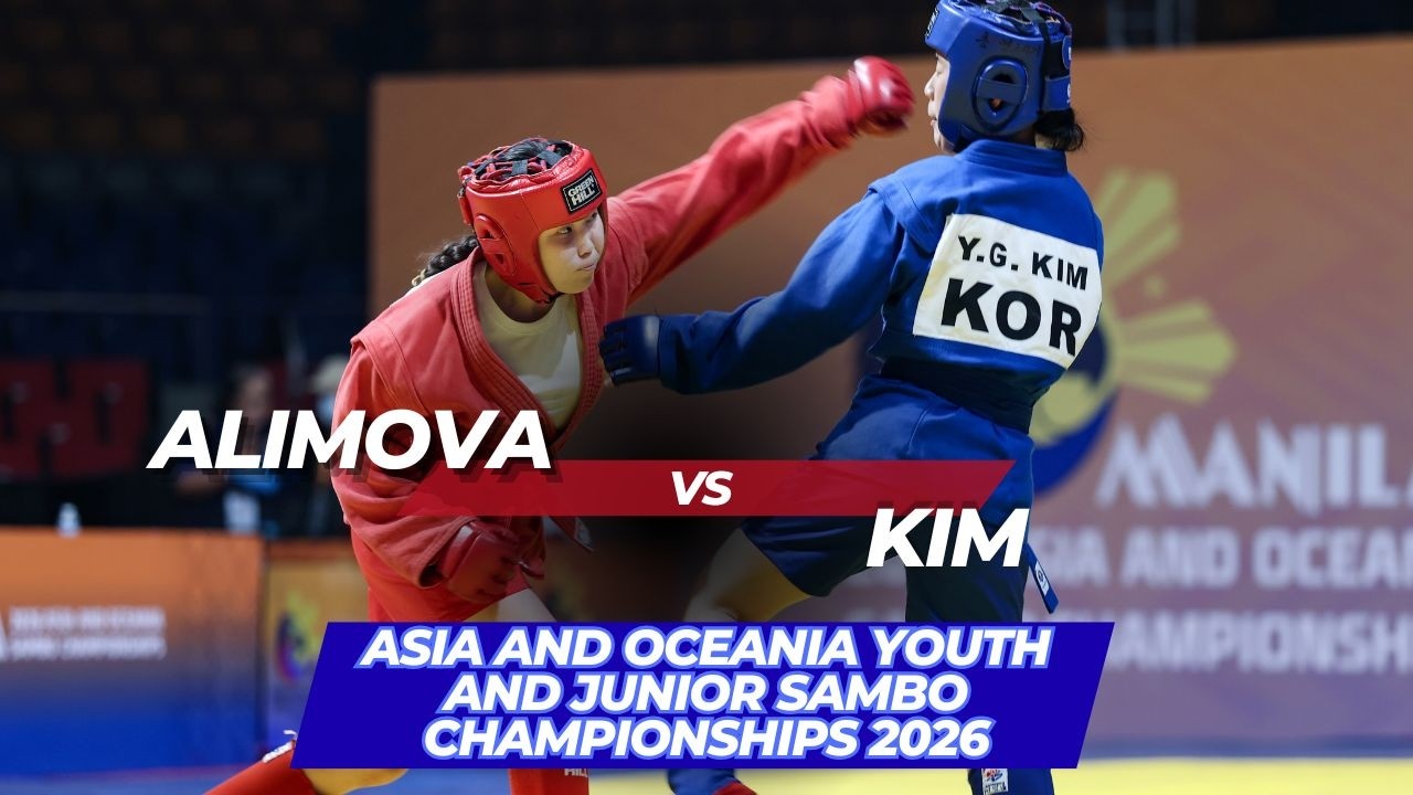 ALIMOVA (KAZ) vs KIM (KOR) - Asia and Oceania Youth and Junior SAMBO Championships 2026 background
