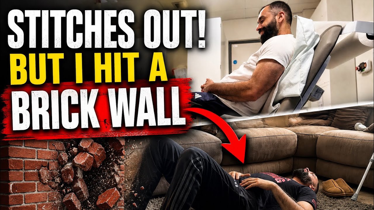 STITCHES ARE OUT! But I hit a brick wall background