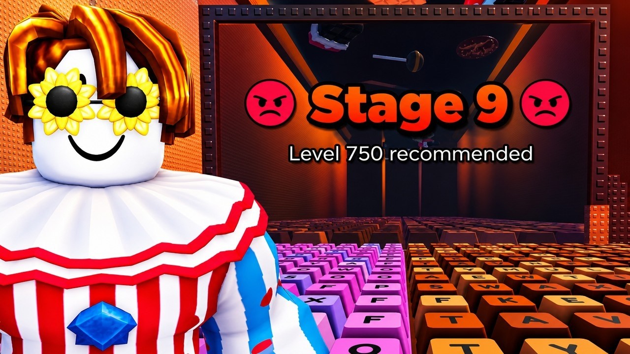 Beating STAGE 9 in WORLD 3 of +1 Speed Keyboard Escape! (Roblox) backdrop