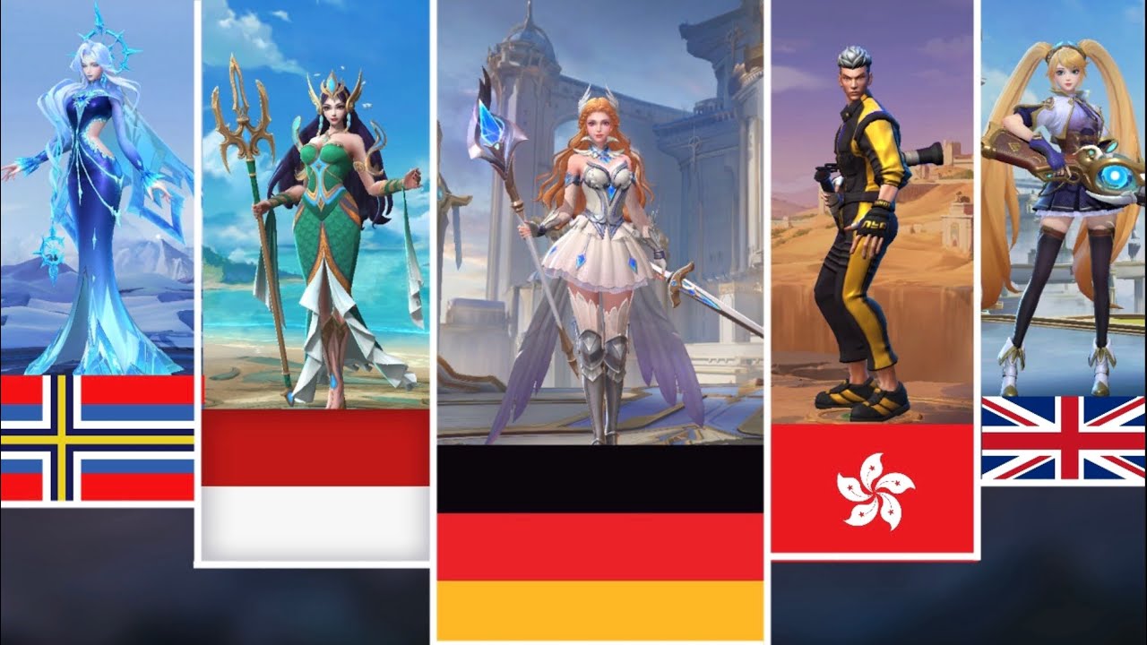 Mobile Legends heroes and their Nationalities | Mobile Legends bang bang background
