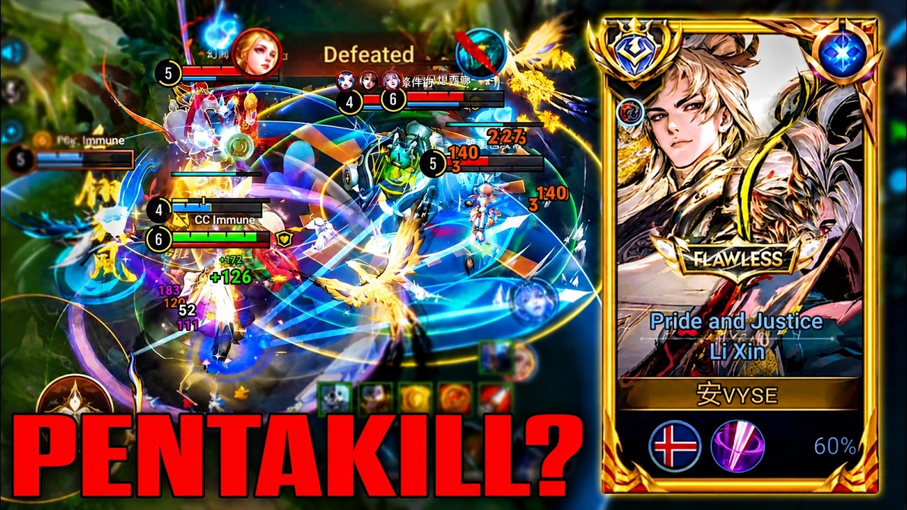 I Almost Got a PENTAKILL With Li Xin… But I Was Too Late! 🤯 | Top 1 Global Li Xin Build | HoK background