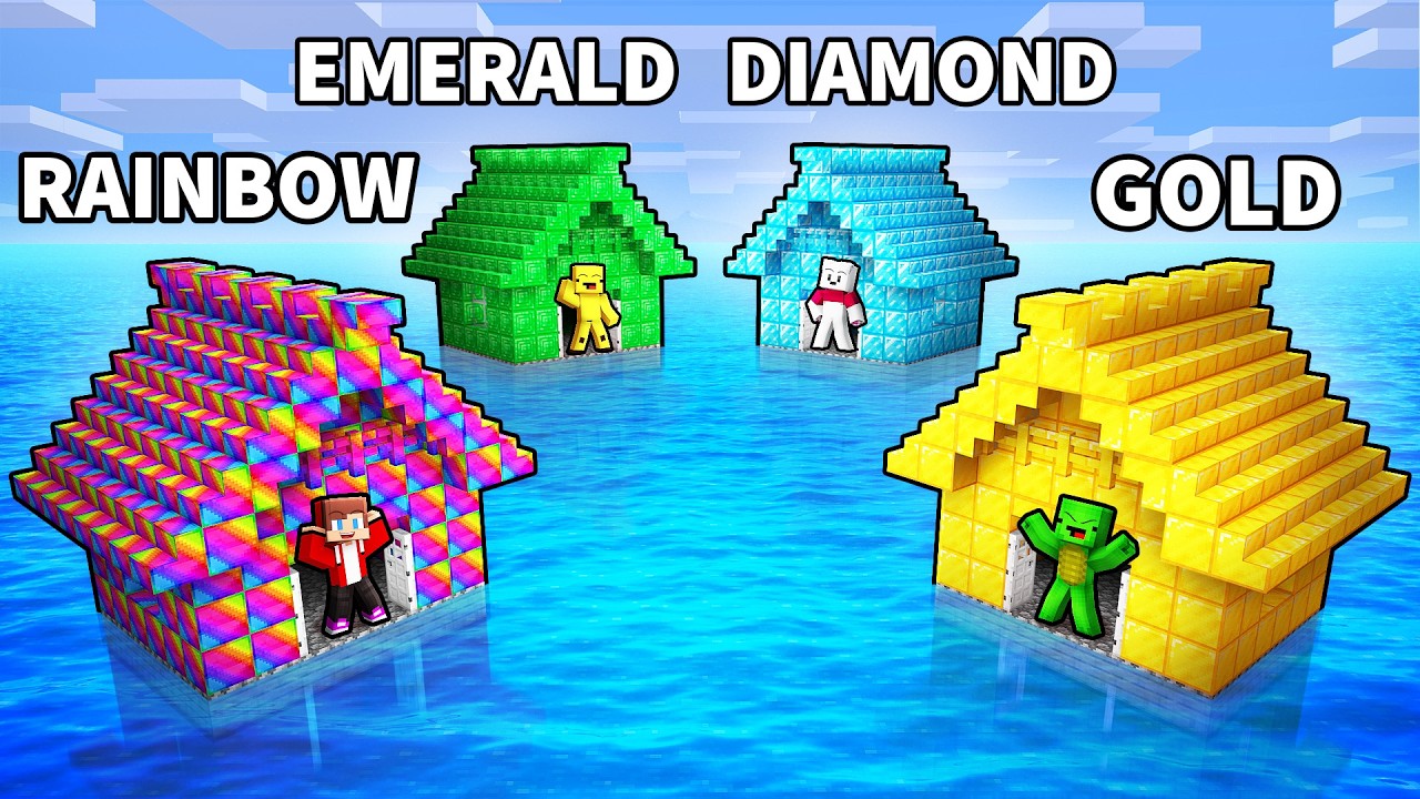 Mikey and JJ Friends OP WATER HOUSE Minecraft Battle - Maizen background