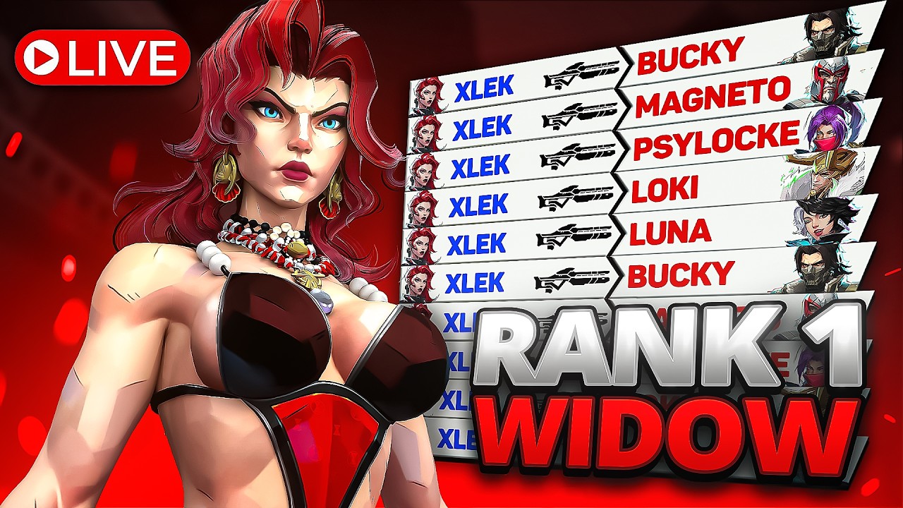 🔴LIVE🔴Rank #1 Black Widow in Marvel Rivals | Season 9 background