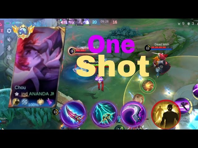 🔥 Chou One Shot Build 😱 | Enemy Deleted in Seconds! | (Mobile Legends Bang Bang) background