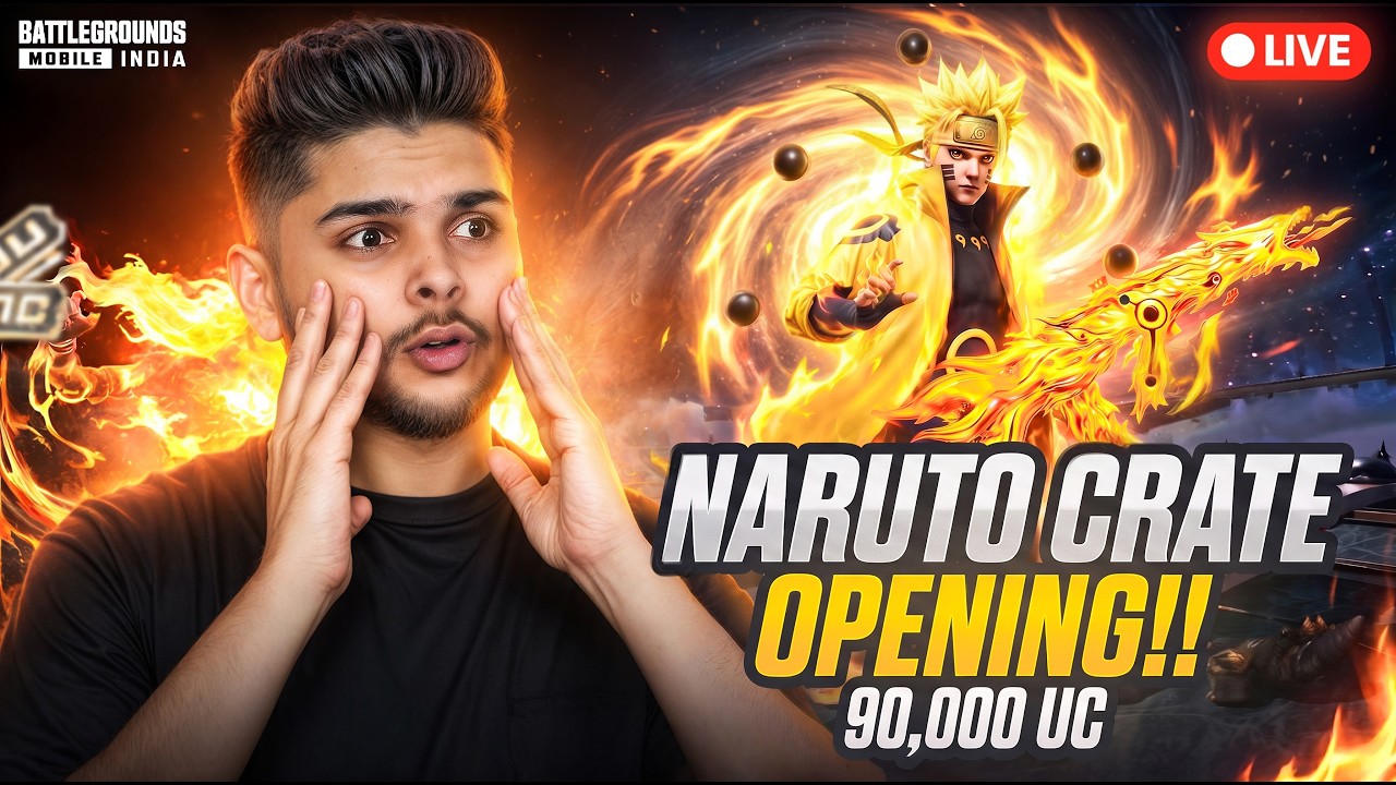 90,000 UC NARUTO ULTIMATE SET π₯ New AUG Crate Opening | BGMI LIVE background