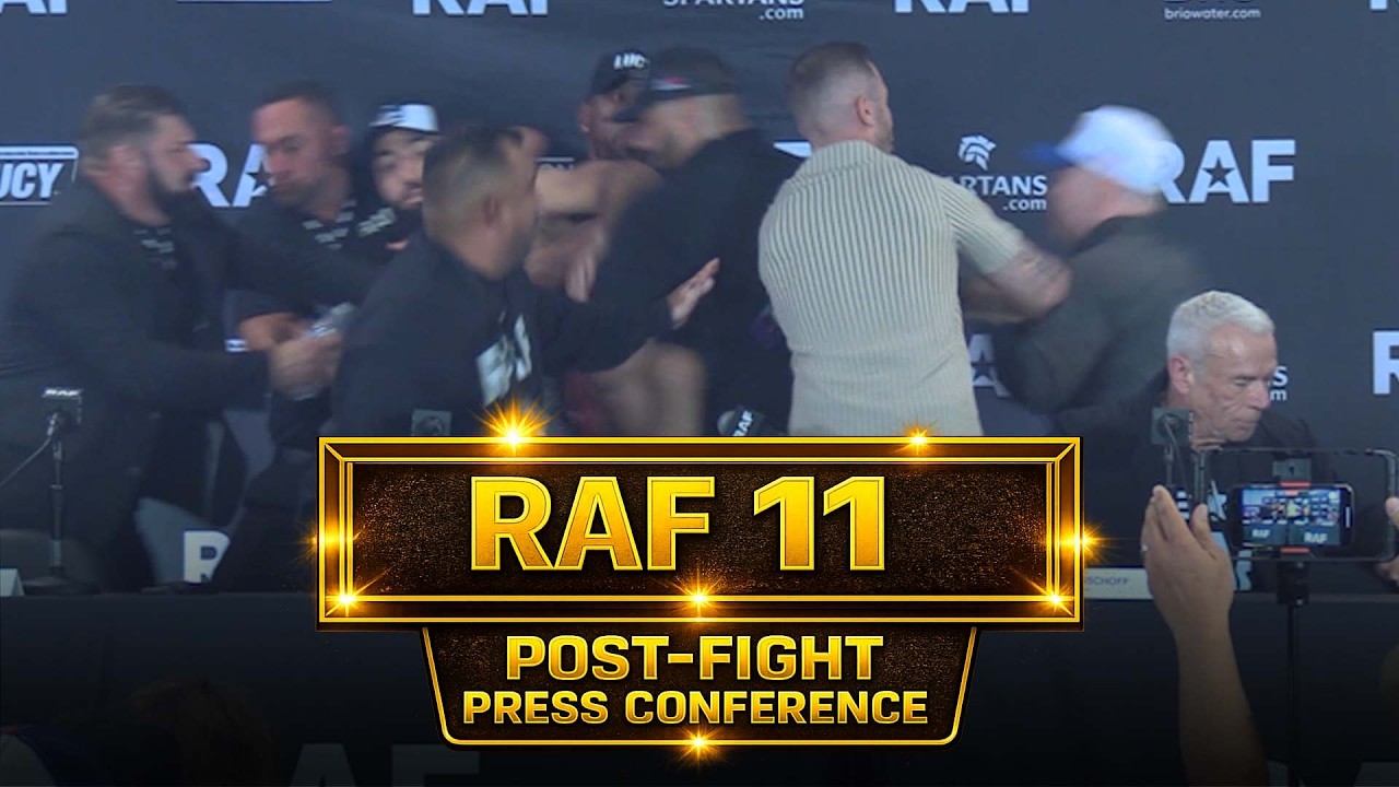 Belal Muhammad ATTACKS Colby Covington At RAF 11 Post-Fight Press Conference background