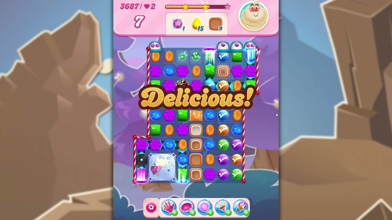 Candy Crush Saga Level 3687 No Boosters background