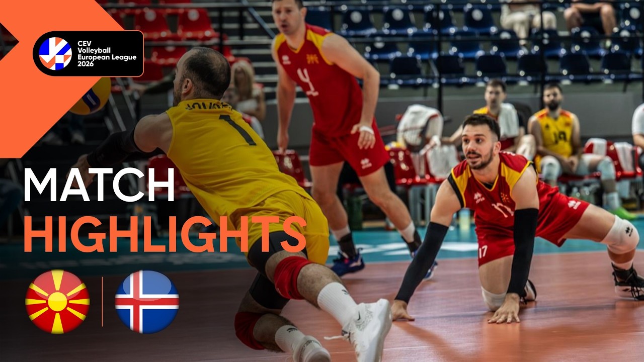 Highlights | North Macedonia vs. Iceland | CEV Volleyball European League 2026 | Men background