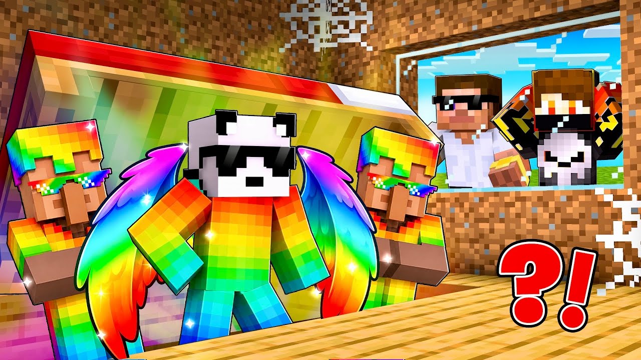 I Became a RAINBOW GOD, but I HID It From My FRIENDS in Minecraft! background